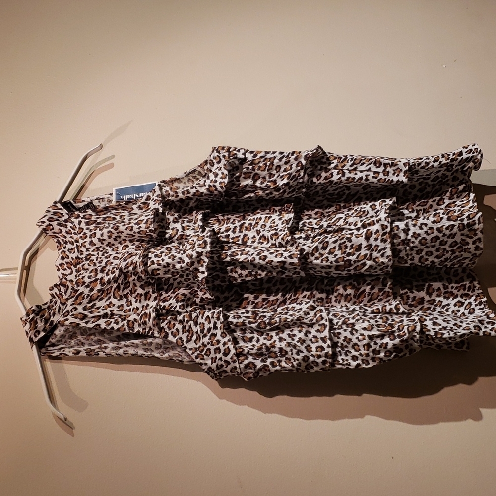 NWT Marisa Christina  Animal Print Ruffled Top
